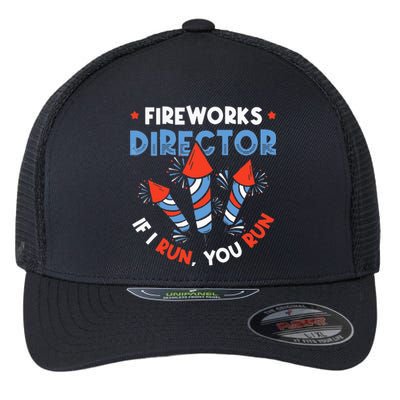 Fireworks Director If I Run You Run Pyrotechnician Flexfit Unipanel Trucker Cap