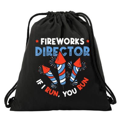 Fireworks Director If I Run You Run Pyrotechnician Drawstring Bag