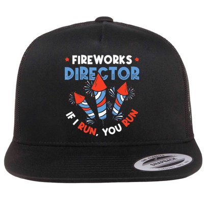 Fireworks Director If I Run You Run Pyrotechnician Flatbill Hat