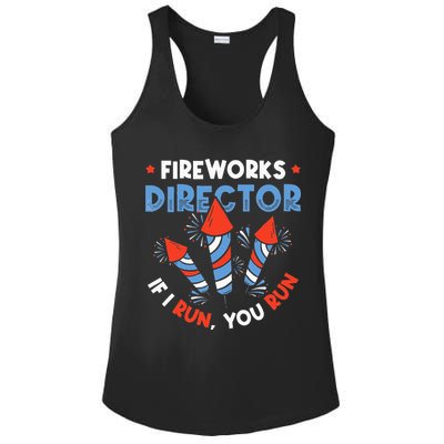 Fireworks Director If I Run You Run Pyrotechnician Ladies PosiCharge Competitor Racerback Tank
