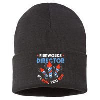 Fireworks Director If I Run You Run Pyrotechnician Sustainable Knit Beanie