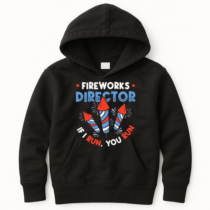 Fireworks Director If I Run You Run Pyrotechnician Kids Hoodie