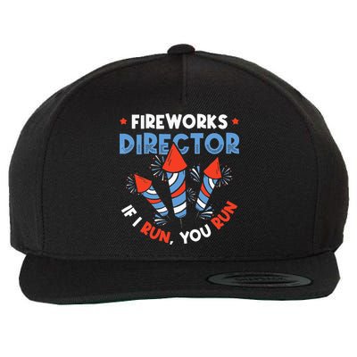 Fireworks Director If I Run You Run Pyrotechnician Wool Snapback Cap