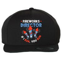 Fireworks Director If I Run You Run Pyrotechnician Wool Snapback Cap
