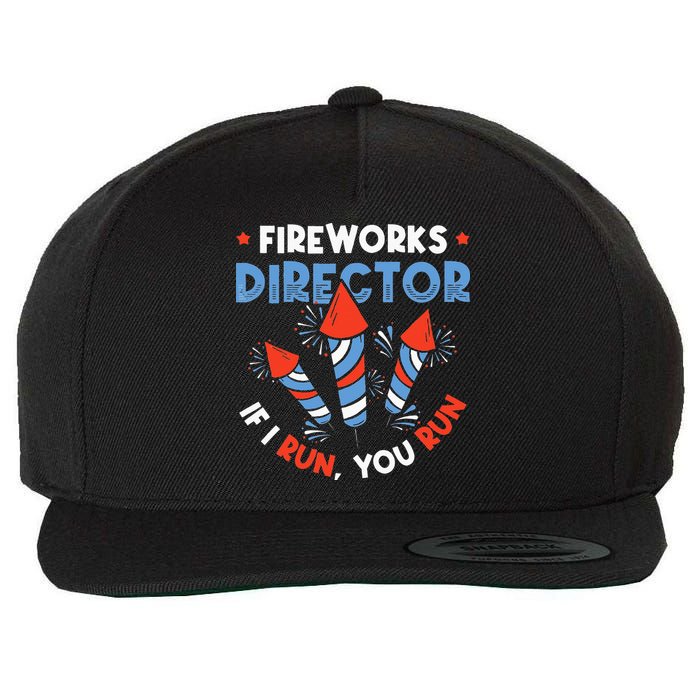 Fireworks Director If I Run You Run Pyrotechnician Wool Snapback Cap