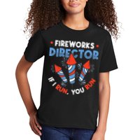 Fireworks Director If I Run You Run Pyrotechnician Kids T-Shirt