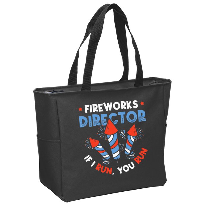 Fireworks Director If I Run You Run Pyrotechnician Zip Tote Bag