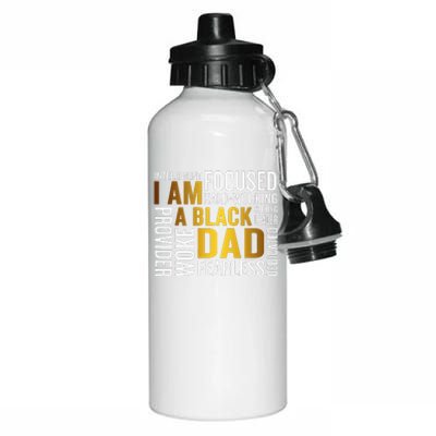 Fathers Day I Am Black Dad Black Father Black King Man Aluminum Water Bottle