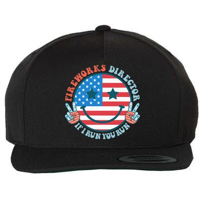 Fireworks Director If I Run You Run Funny 4th Of July Wool Snapback Cap