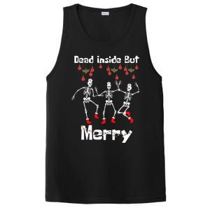 Funny Dead Inside But Merry Christmas Dancing Skeleton Nurse Gift PosiCharge Competitor Tank