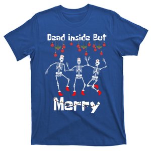 Funny Dead Inside But Merry Christmas Dancing Skeleton Nurse Gift T-Shirt