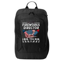 Fireworks Director I Run You Run Flag Funny 4th Of July City Backpack