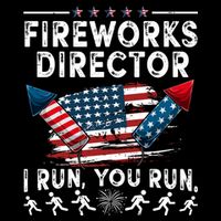 Fireworks Director I Run You Run Flag Funny 4th Of July City Backpack