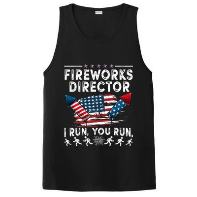 Fireworks Director I Run You Run Flag Funny 4th Of July PosiCharge Competitor Tank