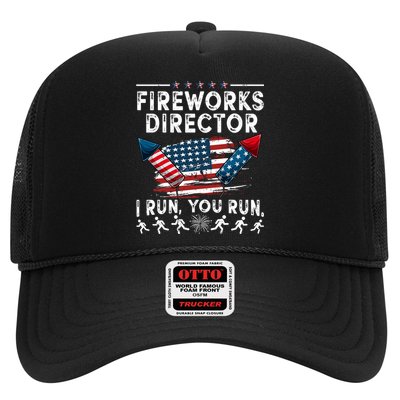 Fireworks Director I Run You Run Flag Funny 4th Of July Trucker Hat