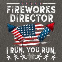 Fireworks Director I Run You Run Flag Funny 4th Of July Cotton Canvas Backpack