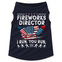 Fireworks Director I Run You Run Flag Funny 4th Of July Doggie Tank