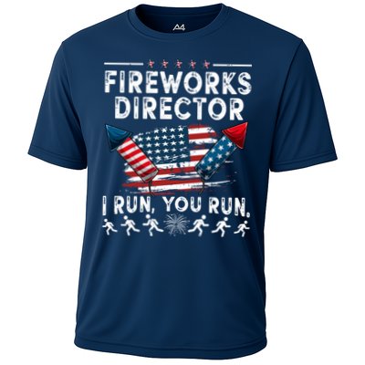 Fireworks Director I Run You Run Flag Funny 4th Of July Performance Shirt