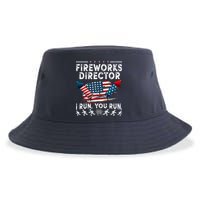 Fireworks Director I Run You Run Flag Funny 4th Of July Sustainable Bucket Hat