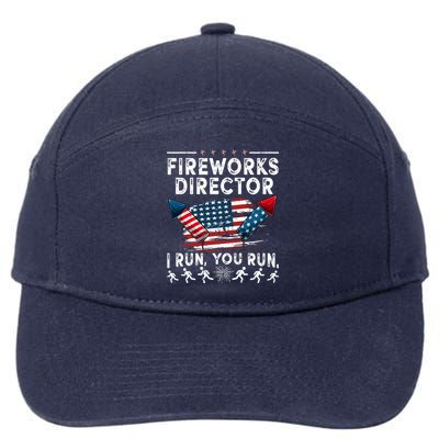 Fireworks Director I Run You Run Flag Funny 4th Of July 7-Panel Snapback Hat
