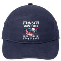 Fireworks Director I Run You Run Flag Funny 4th Of July 7-Panel Snapback Hat
