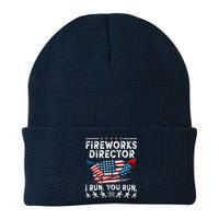 Fireworks Director I Run You Run Flag Funny 4th Of July Beanie