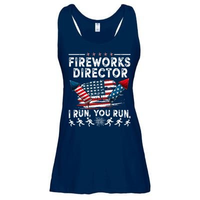 Fireworks Director I Run You Run Flag Funny 4th Of July Ladies Essential Flowy Tank