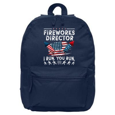 Fireworks Director I Run You Run Flag Funny 4th Of July 16 in Basic Backpack