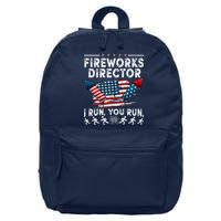 Fireworks Director I Run You Run Flag Funny 4th Of July 16 in Basic Backpack