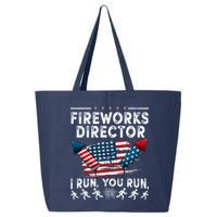 Fireworks Director I Run You Run Flag Funny 4th Of July 25L Jumbo Tote