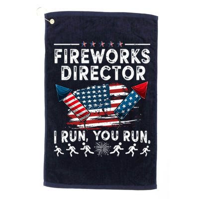 Fireworks Director I Run You Run Flag Funny 4th Of July Golf Towel