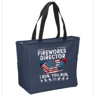 Fireworks Director I Run You Run Flag Funny 4th Of July Zip Tote Bag