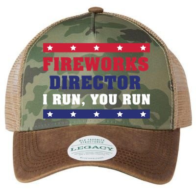 Fireworks Director I Run You Run | 4th Of July Legacy Tie Dye Trucker Hat