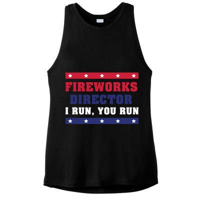 Fireworks Director I Run You Run | 4th Of July Ladies PosiCharge Tri-Blend Wicking Tank