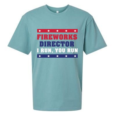 Fireworks Director I Run You Run | 4th Of July Sueded Cloud Jersey T-Shirt