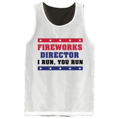 Fireworks Director I Run You Run | 4th Of July Mesh Reversible Basketball Jersey Tank