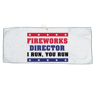 Fireworks Director I Run You Run | 4th Of July Large Microfiber Waffle Golf Towel