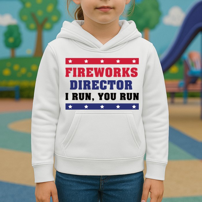 Fireworks Director I Run You Run | 4th Of July Kids Hoodie