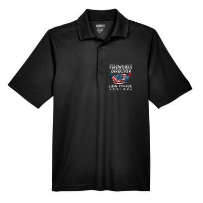 Fireworks Director I Run You Run Flag Funny 4th Of July Men's Origin Performance Pique Polo