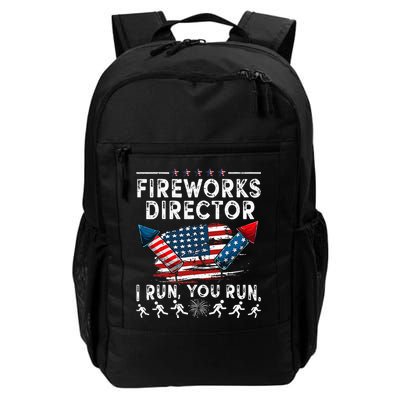 Fireworks Director I Run You Run Flag Funny 4th Of July Daily Commute Backpack