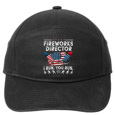 Fireworks Director I Run You Run Flag Funny 4th Of July 7-Panel Snapback Hat