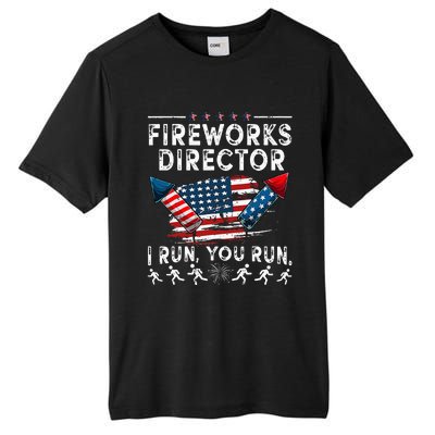 Fireworks Director I Run You Run Flag Funny 4th Of July Tall Fusion ChromaSoft Performance T-Shirt