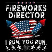 Fireworks Director I Run You Run Flag Funny 4th Of July Drawstring Bag