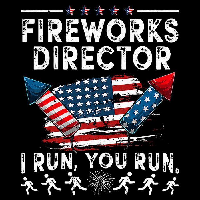 Fireworks Director I Run You Run Flag Funny 4th Of July Drawstring Bag