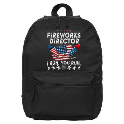 Fireworks Director I Run You Run Flag Funny 4th Of July 16 in Basic Backpack
