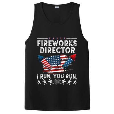 Fireworks Director I Run You Run Flag Funny 4th Of July PosiCharge Competitor Tank