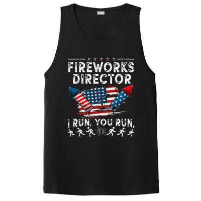 Fireworks Director I Run You Run Flag Funny 4th Of July PosiCharge Competitor Tank