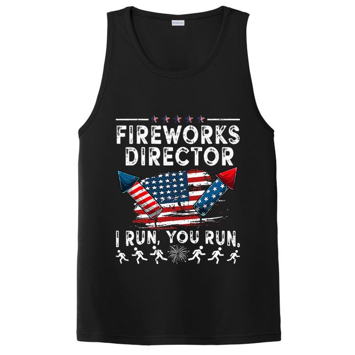 Fireworks Director I Run You Run Flag Funny 4th Of July PosiCharge Competitor Tank
