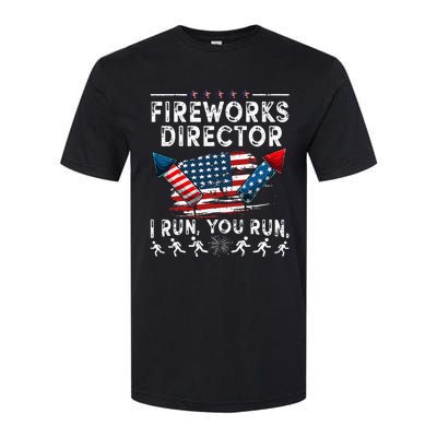 Fireworks Director I Run You Run Flag Funny 4th Of July Softstyle CVC T-Shirt