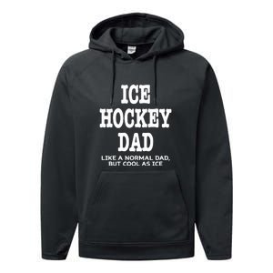 Father's Day Ice Hockey Dad Definition Funny Proud Sports Gift Performance Fleece Hoodie